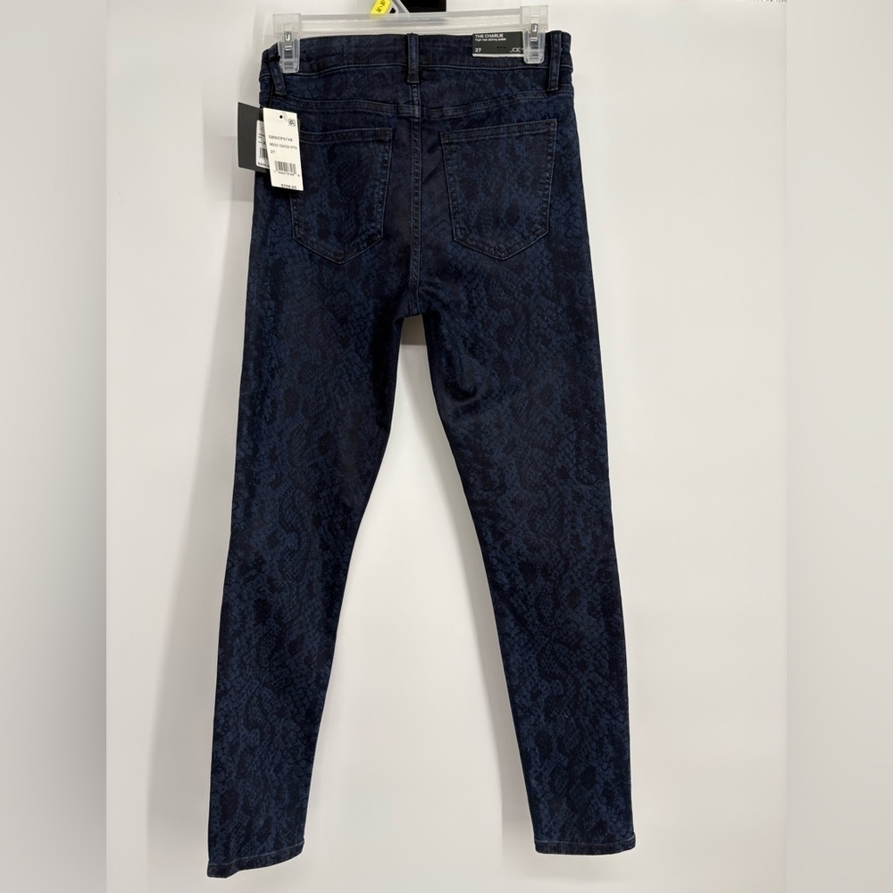 NWT‎ Joe's Jeans Python/ Snake Indigo Charlie High Rise Skinny Ankle Jeans - Picture 5 of 10